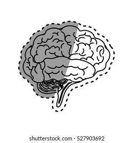 Human brain mind icon vector illustration graphic design