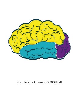 Human brain mind icon vector illustration graphic design