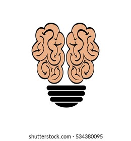 Human brain mind icon vector illustration graphic design