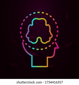 Human, brain in mind nolan icon Simple thin line, outline vector of Human mind icons for ui and ux, website or mobile application