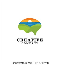 Human brain neural, logo design inspiration