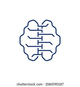 Human Brain Neural Networks vector Neuroscience concept modern icon or logo element