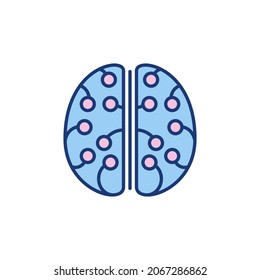 Human Brain with Neuron Connections vector concept colorful icon or design element