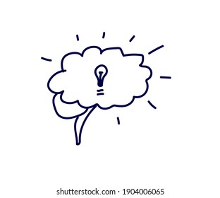 Human brain on a white background. Idea. Vector illustration.