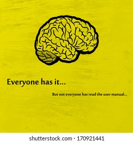 Human brain on yellow background. eps10