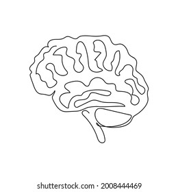 Human Brain One Line Art Continuous Stock Vector (Royalty Free ...