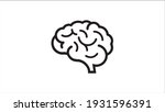 Human brain organ design, Human brain vector, brain symbol isolated on white background, Side view. Central nervous system, Brains Icon, Human brain icon, simple design, black outline design on white