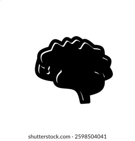 Human brain organ design, Human brain vector, brain symbol isolated on white background, Side view. Central nervous system, Brains Icon, Human brain icon, simple design.