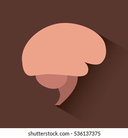 human brain organ icon over brown background. colorful design. vector illustraiton
