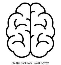 Icono de órgano cerebral humano para el pensamiento y el sistema nervioso
