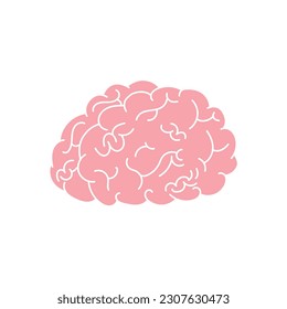 human brain organ pink brain with white stroke