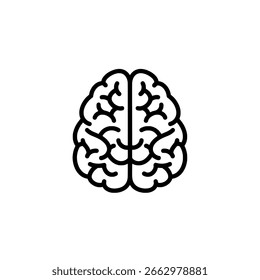 Vektorsymbol des menschlichen Gehirns, eine einfache Illustration des Geistes für Konzepte von Wissenschaft, Wissen und Psychologie.