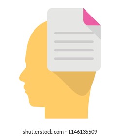 A human brain with a page over it, knowledge concept 