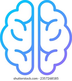 Human brain pixel perfect gradient linear vector icon. Central nervous system. Memory and thinking control organ. Thin line color symbol. Modern style pictogram. Vector isolated outline drawing