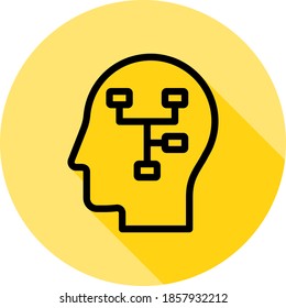 human, brain, planning icon long shadow