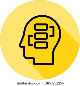 human, brain, planning icon long shadow