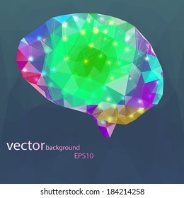 Human brain, polygon background