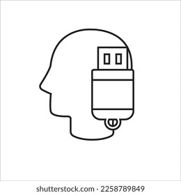 human brain process icon, or thoughts that exist in the brain .