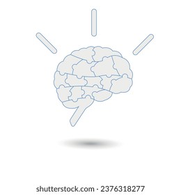 Human brain puzzle isolated on white background.
medical icons idea.