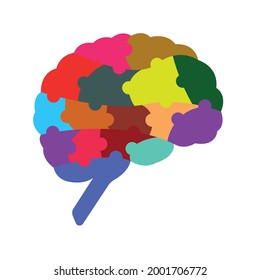 human brain puzzle pieces.
Psychological therapy and treatment. Mental health concept.vector illustration brain puzzle. World mental health day. Vector design EPS 10.