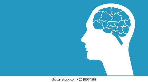 piezas del rompecabezas del cerebro humano.
Terapia y tratamiento psicológico. Concepto de salud mental.enigma cerebral de ilustración vectorial. Día mundial de la salud mental. Diseño de vectores EPS 10.