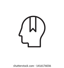 human, brain, refrain icon. Simple thin line, outline vector of Mind process icons for UI and UX, website or mobile application