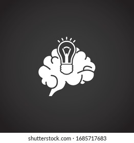 Human brain related icon on background for graphic and web design. Creative illustration concept symbol for web or mobile app.