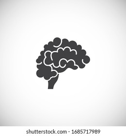 Human brain related icon on background for graphic and web design. Creative illustration concept symbol for web or mobile app.