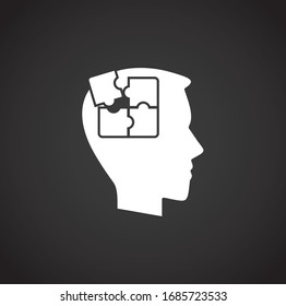Human brain related icon on background for graphic and web design. Creative illustration concept symbol for web or mobile app.