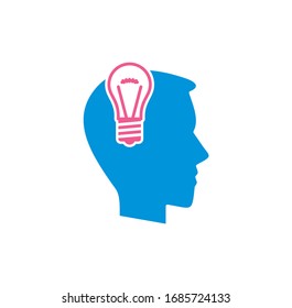 Human brain related icon on background for graphic and web design. Creative illustration concept symbol for web or mobile app.