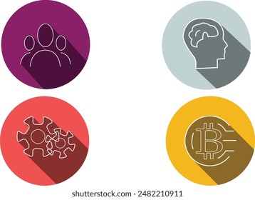 Human, Brain, setting y Bitcoin son iconos utilizados para los Sitios web de aplicaciones y cualquier otra plataforma. 