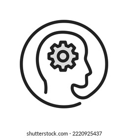 Icono de ajuste del cerebro humano. Ilustración vectorial de color de alta calidad.