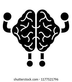 
Human brain showing muscles presenting idea of brain strength
