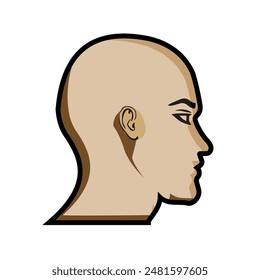 In: Human Brain Side View. HD-Icons und Logos. Outline Design Stil. Geeignet für Technologie, Modelle, Chips, Roboter, etc. Vektorgrafik Design Vorlage