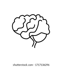 Human brain sign. Simple line vector icon. Internal human organ.