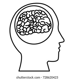 Human brain silhouette