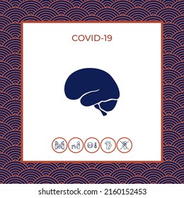 Human brain silhouette. Elements for your design