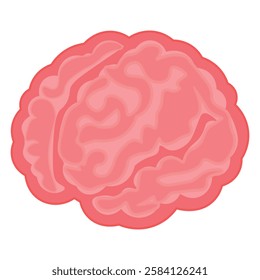 Human brain silhouette icon Simple view of head, human brain vector illustration in flat style. The human brain on a white background.