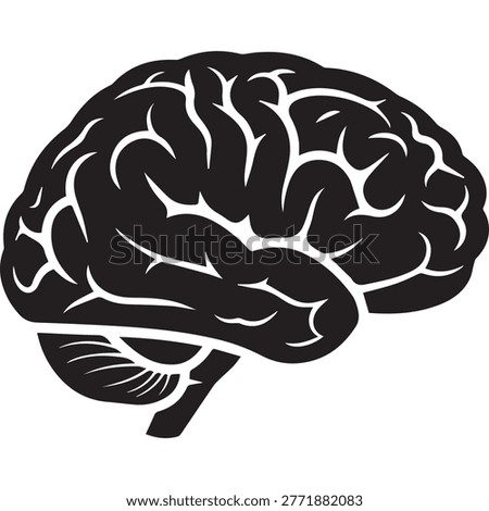 Human brain silhouette illustration side view