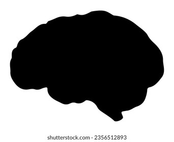 Human brain silhouette vector art white background