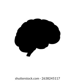 Human brain silhouette vector flat illustration design.