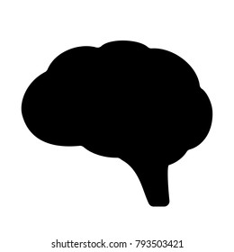 Human Brain Silhouette Vector Icon