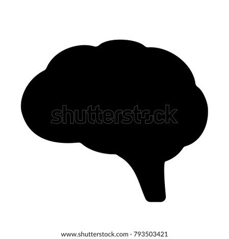 Human brain silhouette vector icon