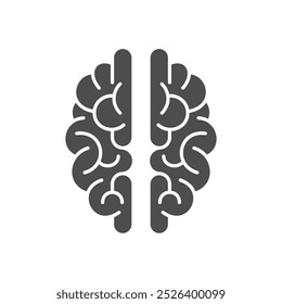 Vector humano de la silueta del cerebro aislado en fondo blanco