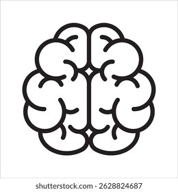 human brain simple line icon