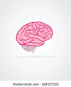 human brain, simple vector illustration