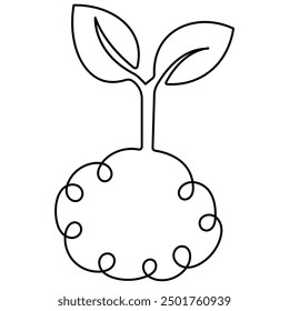 
Human brain single line art, continuous one line drawing of  Isolated outline vector art 

