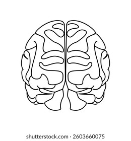 Human brain single-line art creatively illustrates the complexity of the mind using a single, continuous stroke, symbolizing intelligence and creativity in a minimalist form.
