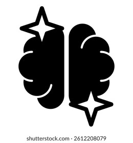 Human brain solid icon, Knowledge mind concept. Vector graphics. Human organ sign on white background, style mobile or design