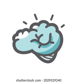 Icono de la tormenta cerebral humana Icono del vector Ilustración de dibujos animados.